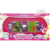 Набор цветных резиночек для детского творчества с овальным станком, 2200 резиночек