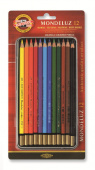 Набор высококачественных акварельных карандашей 12цв "Mondeluz",жесть,блистер,европодвес "Koh-i-noor