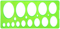Трафарет 18 эллипсов 8-75мм пластиковый, тонированный зеленый "Стамм"