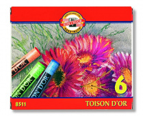 Набор мягкой художественной пастели 6 цв. Toison D'or , круглая, в картонной коробке Koh-i-noor 8511
